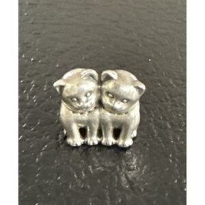 Retired Pandora "Purrfect Together" 925 Sterling Silver Charm Two Cats